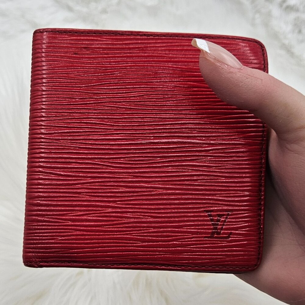 LV Red Epi Bifold Wallet